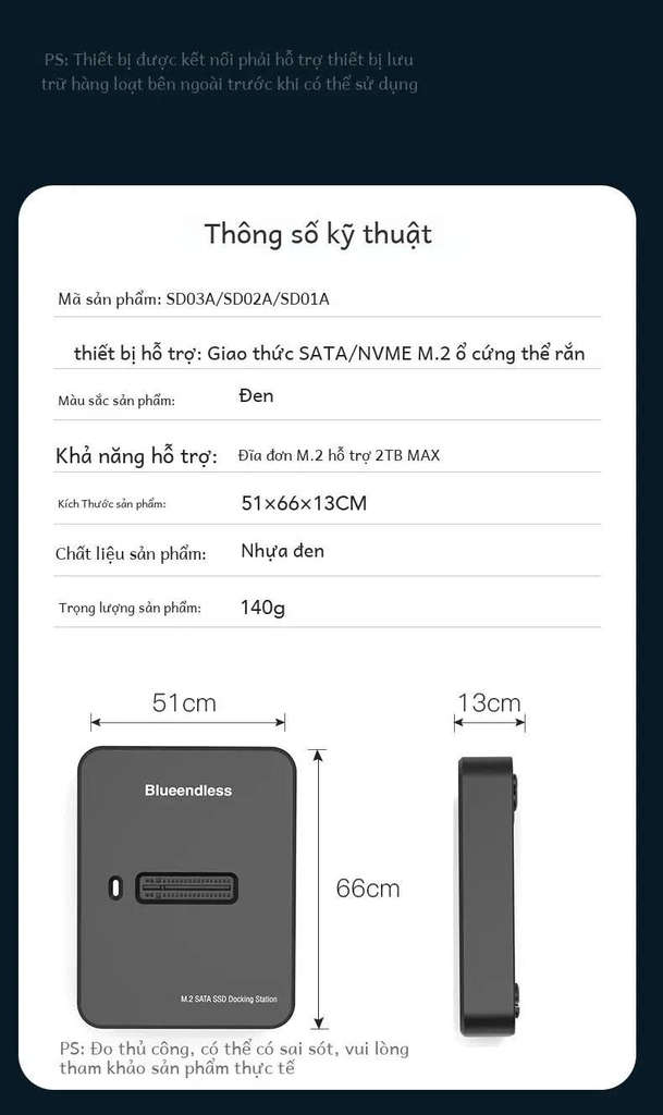 Đế (Dock) đọc ổ cứng SSD M2 NVME, M2 sata gắn ngoài tùy chọn