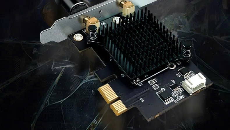 Card mạng không dây Wifi và Bluetooth 5.4 Wifi6 AC1800 2 băng tần kép dùng cho máy tính để bàn