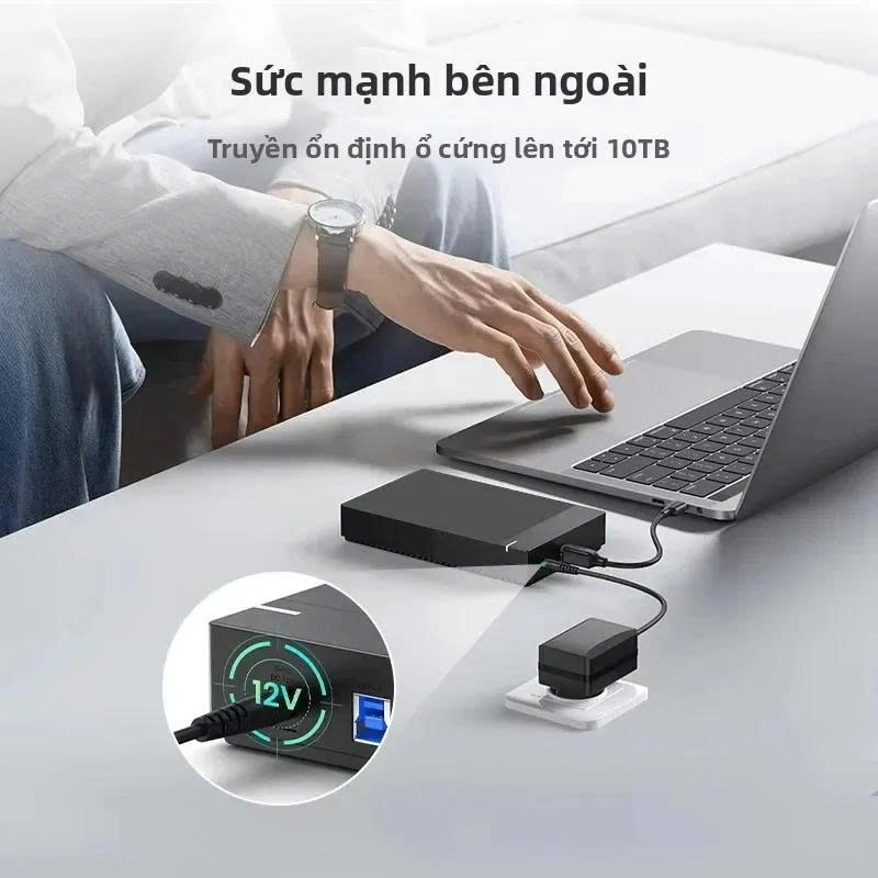 Hộp(Box) đựng ổ cứng máy bàn 3.5 in,ổ cứng laptop SSD 2.5 In USB 3.0 màu đen