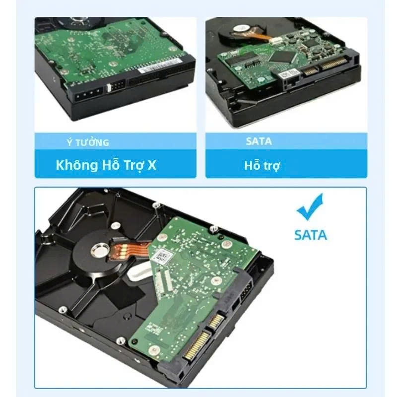 Hộp(Box) đựng ổ cứng máy bàn 3.5 in,ổ cứng laptop SSD 2.5 In USB 3.0 màu đen