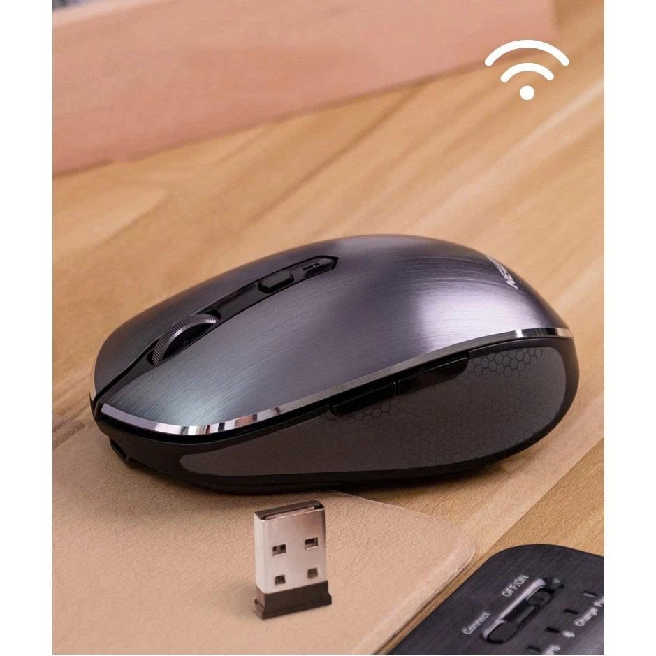 Chuột không dây và Bluetooth Newmen F900S màu xám