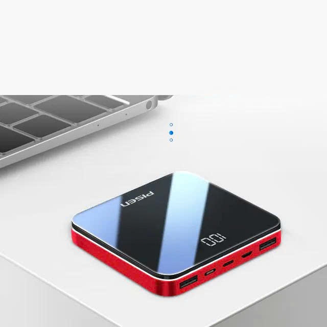 Pisen Sạc dự phòng Pisen TP-D45LS Led Mirror 10000mah thời trang , kính cường lực, màu đen