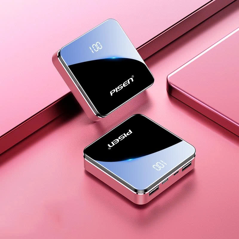 Pisen Sạc dự phòng Pisen TP-D45LS Led Mirror 10000mah thời trang , kính cường lực, màu đen