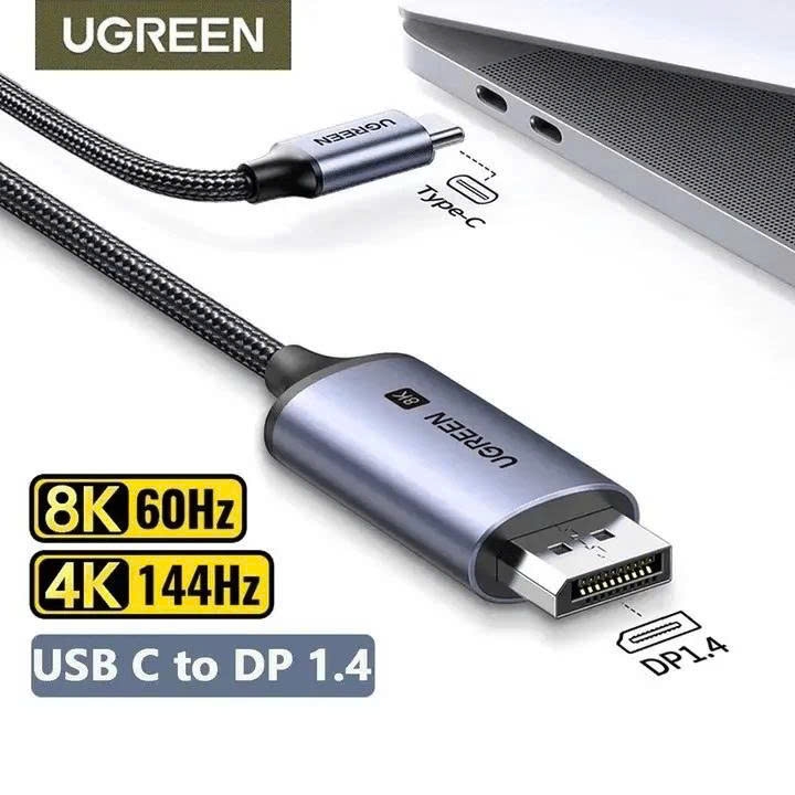 Ugreen Cáp Chuyển Type C sang Displayport Ugreen CM556 25158 độ phân giải DP1.4 4K@144Hz - 8K@60Hz cao cấp