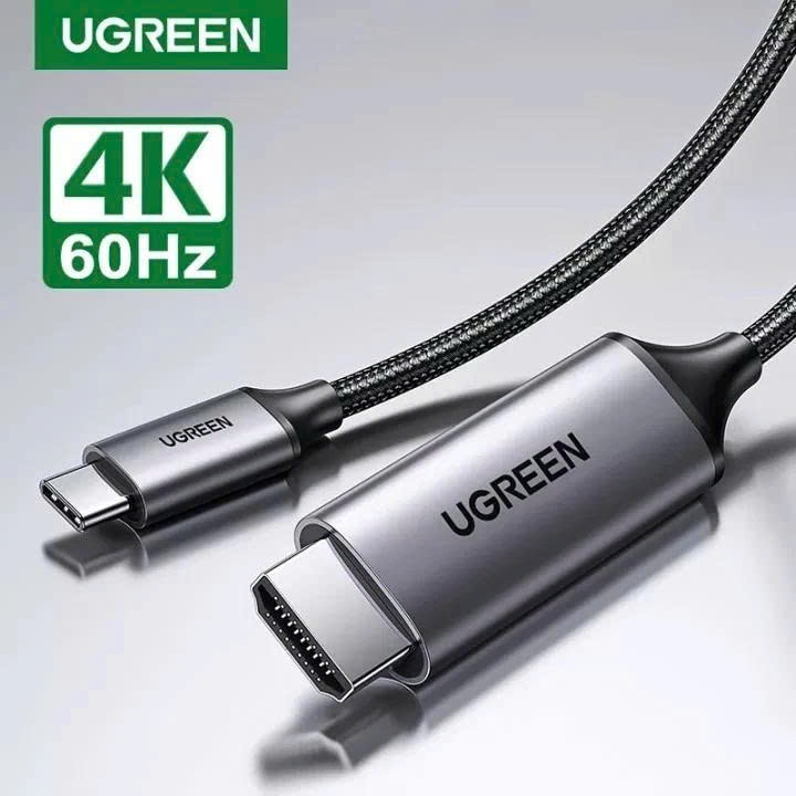 UGREEN Cáp chuyển Type C sang HDMI UGREEN MM142 chiều dài 1.5m màu xám dây đen hàng cao cấp