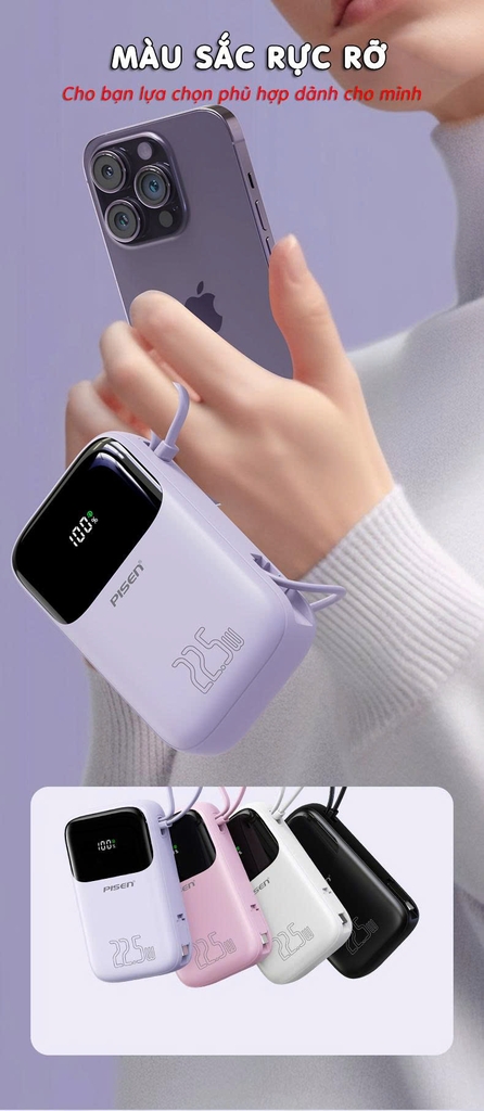 Pisen Sạc dự phòng Pisen TS D339 Quick High Power Link 20000mAh 22.5W (Only C) - Hạt đậu năng lượng