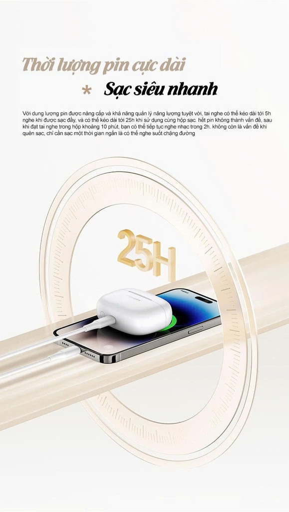 Tai nghe Bluetooth Pisen P2 BHD-TW13 Chống ồn kép ANC + ENC
