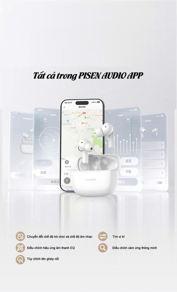 Tai nghe Bluetooth Pisen P2 BHD-TW13 Chống ồn kép ANC + ENC