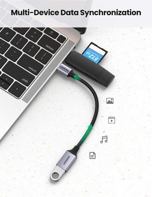 Ugreen Cáp chuyển Type C sang USB 3.0 UGREEN US378 Hỗ trợ OTG dài 15  bọc nylon bền bỉ