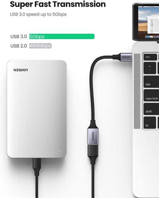 Ugreen Cáp chuyển Type C sang USB 3.0 UGREEN US378 Hỗ trợ OTG dài 15  bọc nylon bền bỉ