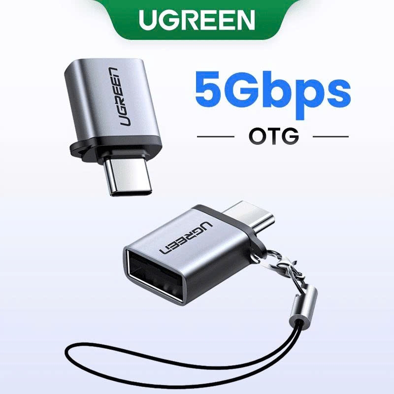 Đầu đổi Type C sang USB 3.0 UGREEN US270 OTG vỏ hợp kim màu xám