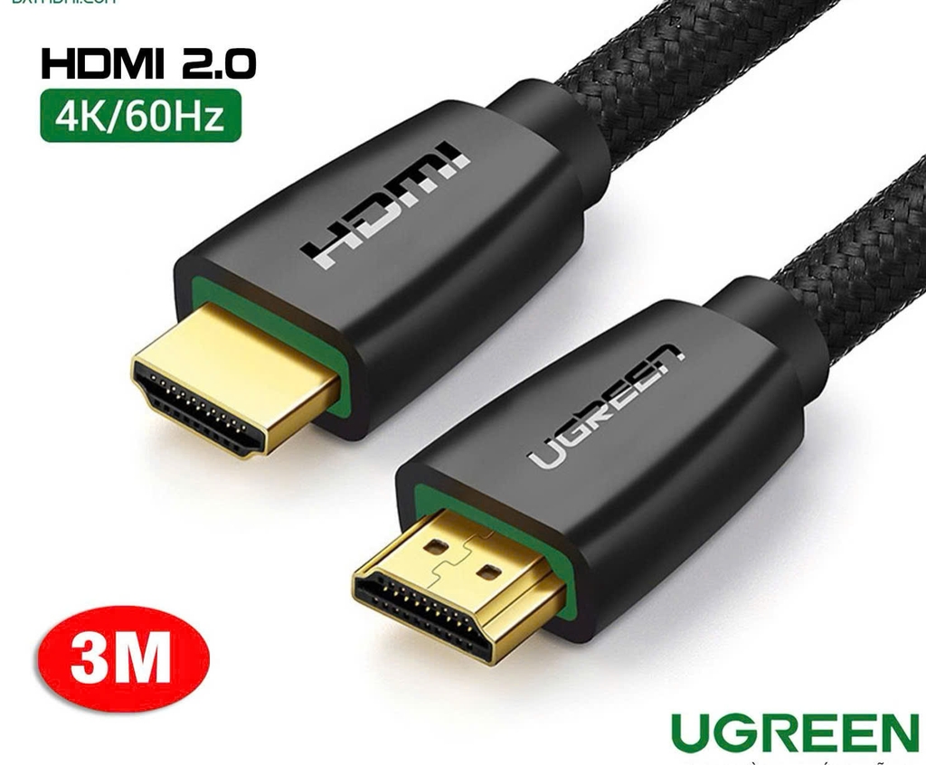 Ugreen Cáp HDMI 2.0 4K 60hz Ugreen 40412 40411 40409 dài 1.5M 3M 5M High-End Cable with Nylon Braid
