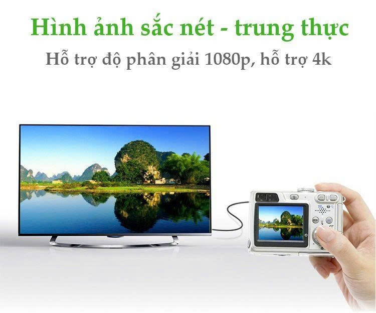 Cáp chuyển Mini HDHI sang HDMI Ugreen 20137 dài 22 cm màu đen.