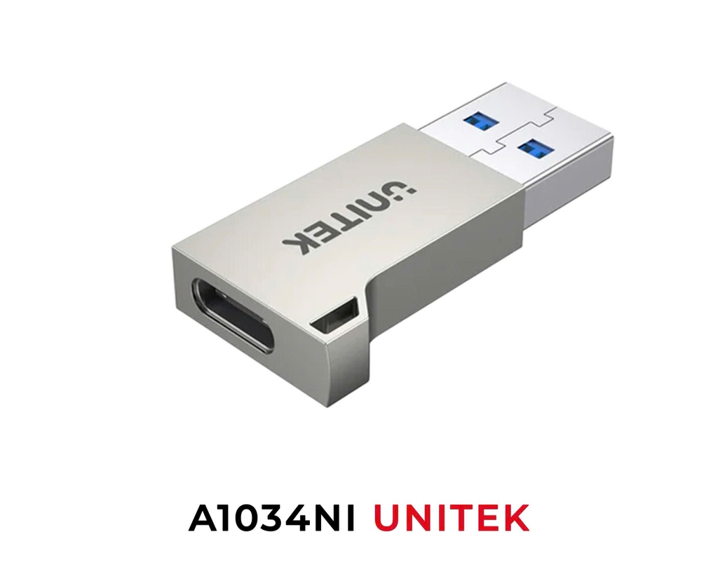 Đầu đổi USB 3.0 sang Type C Unitek A1034NI màu xám vỏ hợp kim nhôm