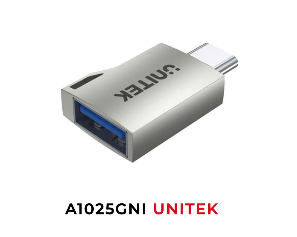 Đầu đổi Type C sang USB OTG Unitek A1025GNI màu xám vỏ hợp kim nhôm