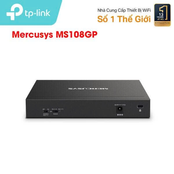 Bộ chia mạng (Switch) 8 Cổng Gigabit với 7 Cổng PoE+ Mercusys MS108GP