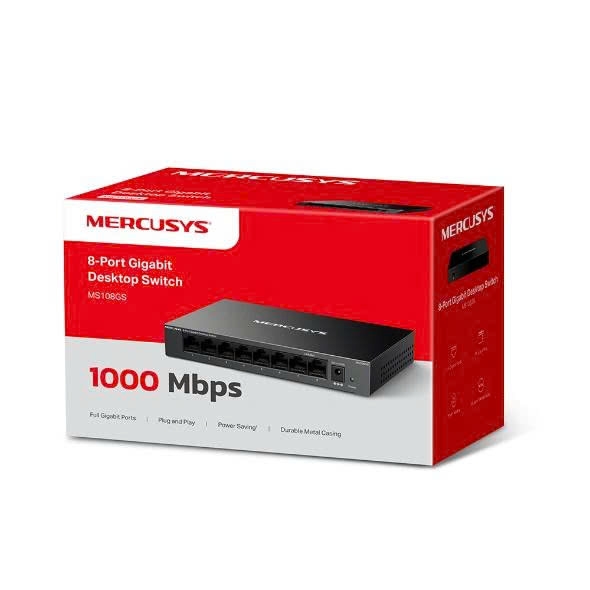 Bộ chia mạng (Switch) 8 Cổng Gigabit Mercusys MS108GS 10/100/1000 Mbps vỏ sắt