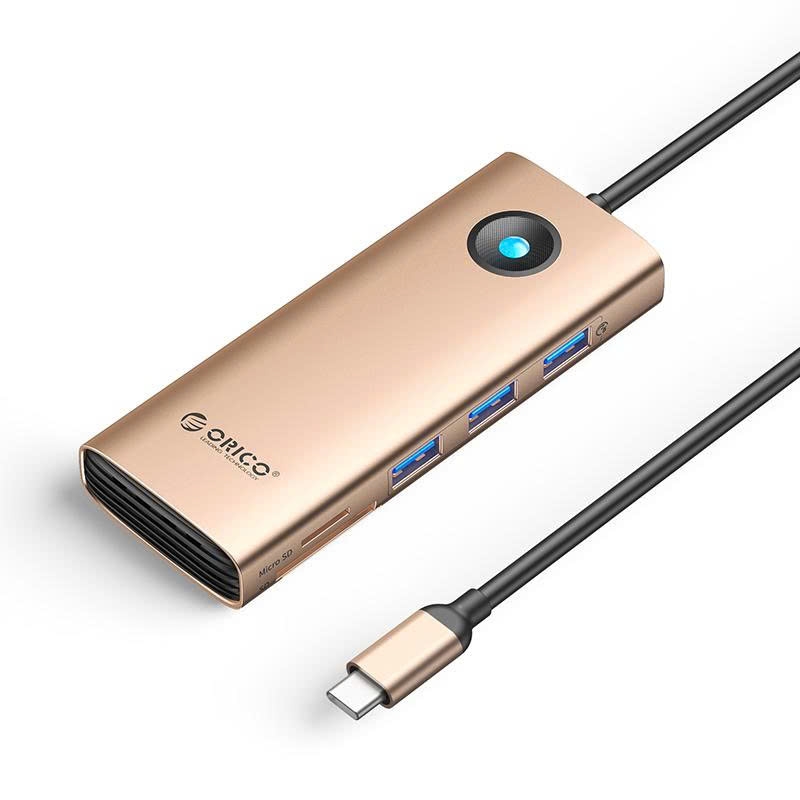 Orico Cáp chuyển Type C sang HDMI 8 in 1 Orico PW11 8P-GY-EP sang HDMI Lan DP USB Card reader cho máy tính, điện thoại...