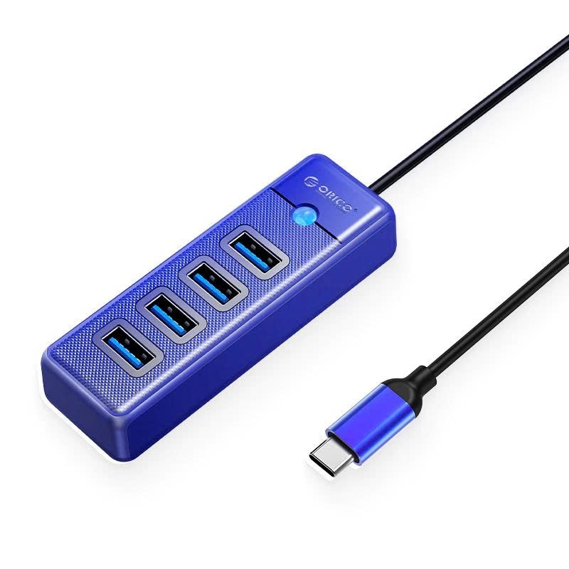 Bộ chia Type C sang 4 cổng USB 3.0 Orico PW4U-C3 dài 15cm 50cm 100cm tùy chọn vỏ nhựa  màu đen