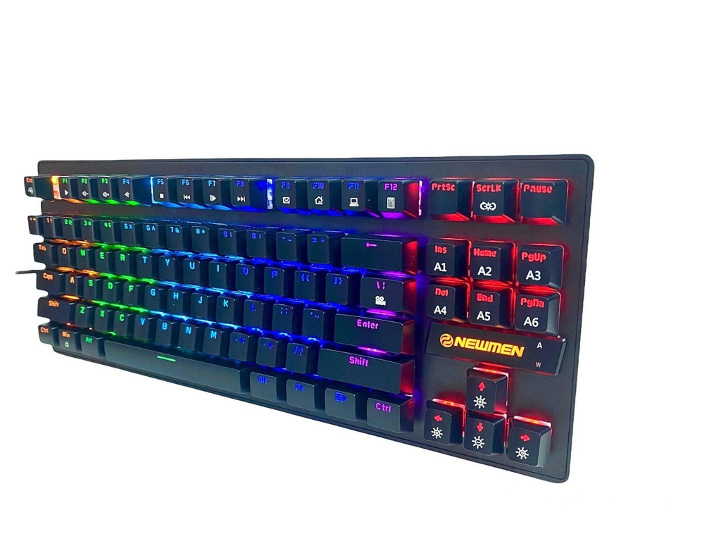 Bàn phím Cơ có dây Gaming Newmen GE87R LED RGB (Blue/Red/Brown Switch) cổng USB