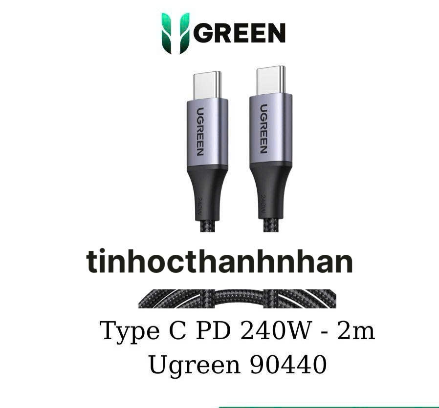 Ugreen Cáp sạc nhanh Type C Ugreen 90440 US535 dài 2M 240W PD3.1 48V 5A dây dù
