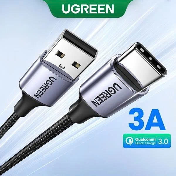 Ugreen Cáp sạc nhanh USB sang Type C UGREEN 60127 US288 dài 1M dây màu đen
