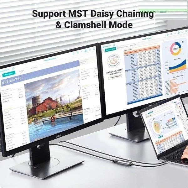 Ugreen Cáp Chuyển Type C sang Dislayport Ugreen 15575 CM 654 8K60Hz dài 15 cm