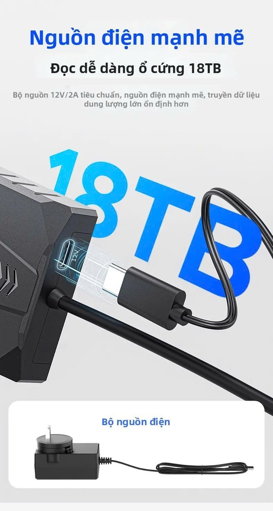 Cáp đọc ổ cứng SSD HDD 2.5 3.5 in sang Sata 3 Orico USB Type C tùy chọn