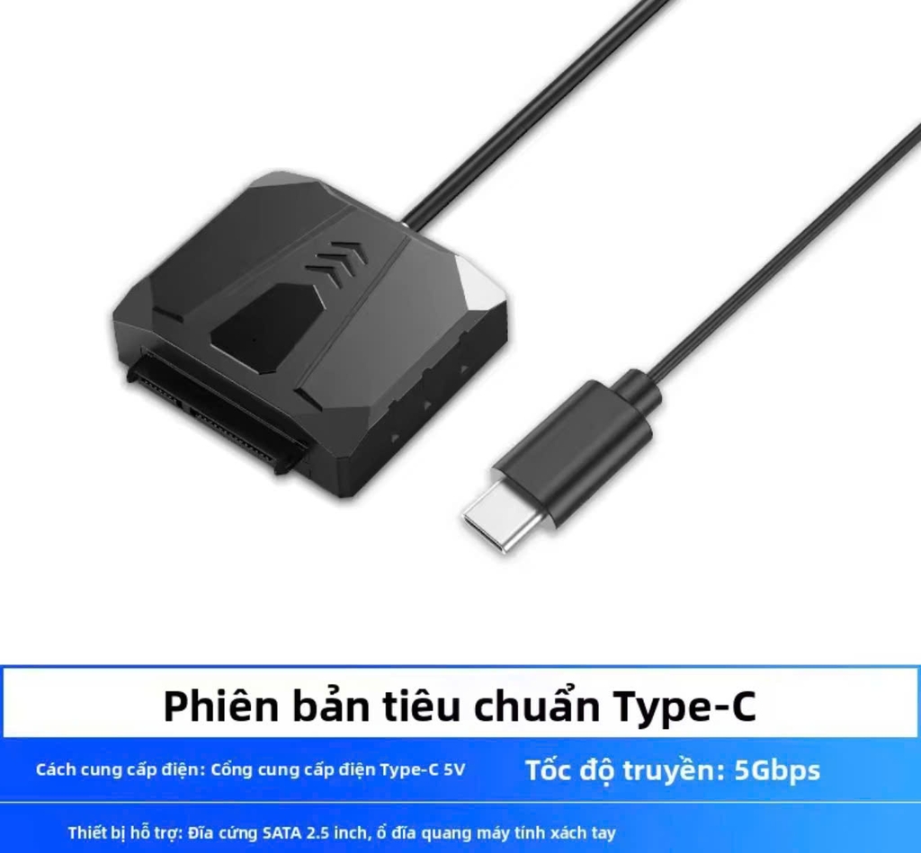 Cáp đọc ổ cứng SSD HDD 2.5 3.5 in sang Sata 3 Orico USB Type C tùy chọn