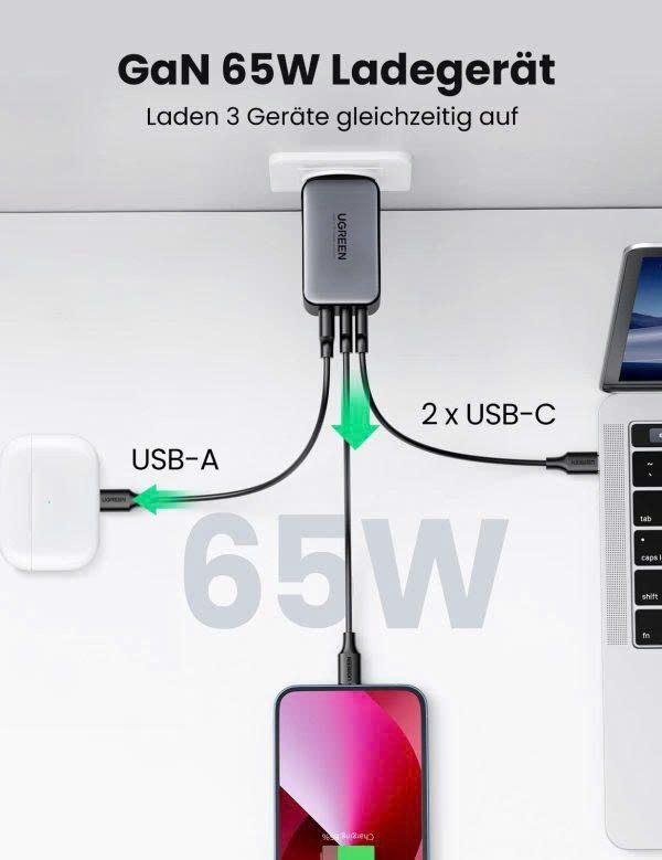 Copy of Củ sạc nhanh UGREEN 65050B  X524  45W 1 cổng USB C màu đen chuẩn US
