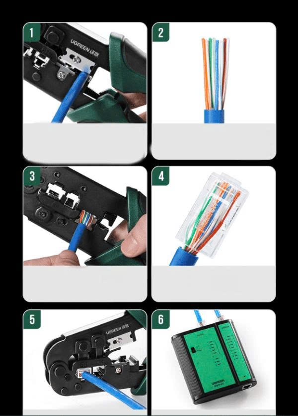 Kìm bấm mạng RJ45 RJ11 UGREEN 70683 NW136 tích hợp dao tuốt vỏ