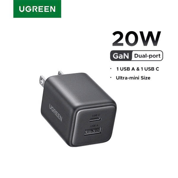 Ugreen Củ sạc nhanh 2 cổng 20W UGREEN 55533 X514 USB Type C