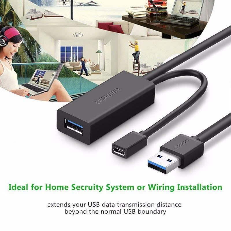 Ugreen Cáp nối dài USB 3.0 dài 5m Ugreen 20826 Chipset màu đen