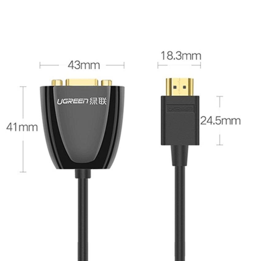 Ugreen Cáp chuyển HDMI sang Vga Ugreen 40253 MM105 dài 20 cm màu đen