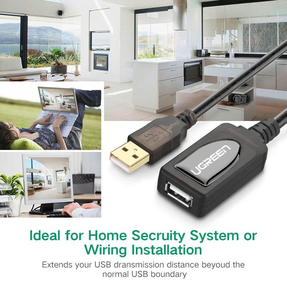 Ugreen Cáp nối dài USB 2.0 dài 20m Ugreen 10324 có chíp khuếch đại