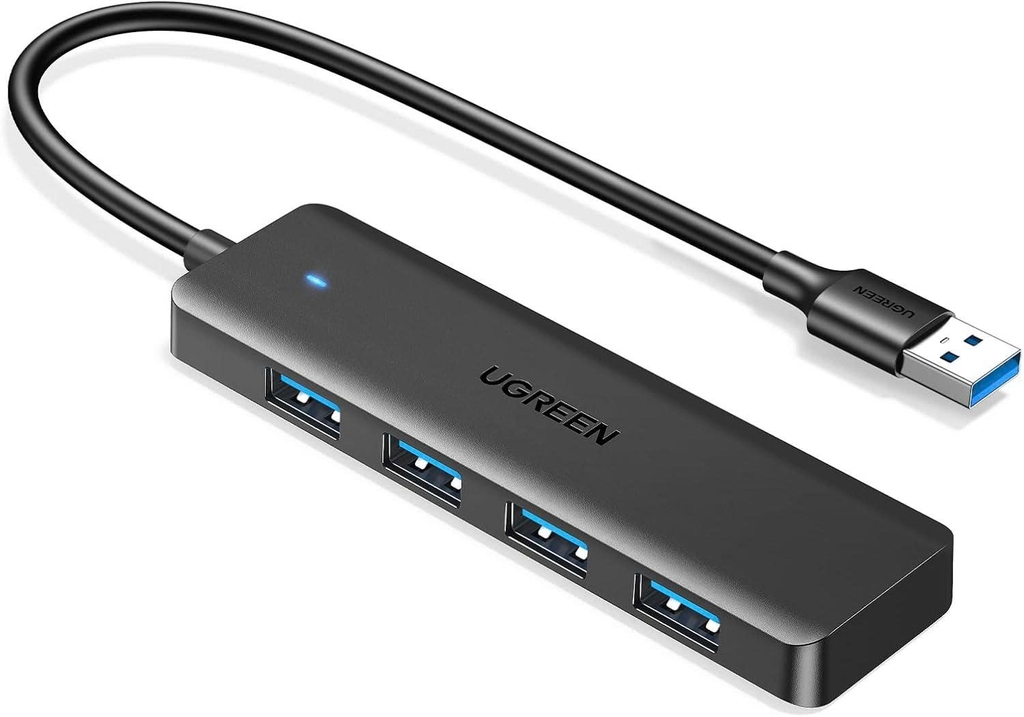 Bộ chia USB 3.0 sang 4 cổng USB Ugreen 25851 CM219 vỏ nhựa dài 15cm màu đen