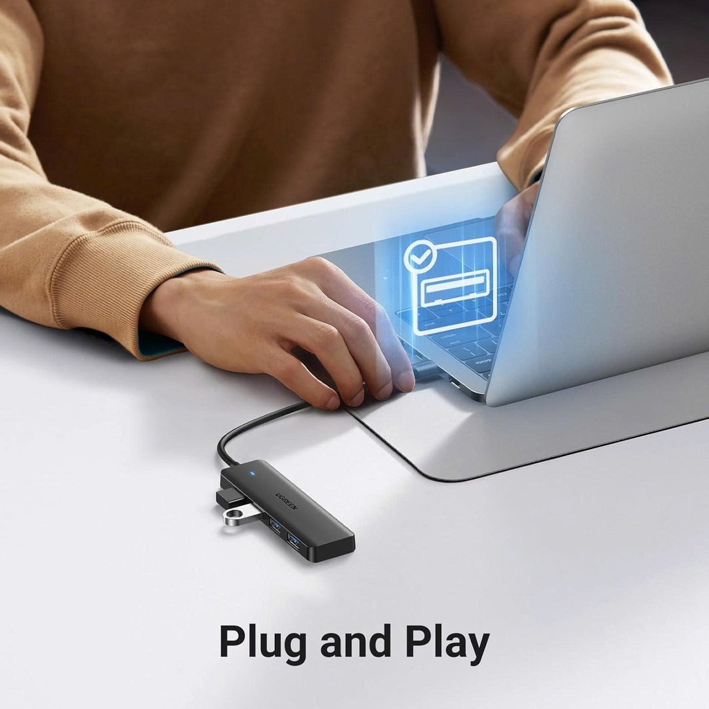 Bộ chia USB 3.0 sang 4 cổng USB Ugreen 25851 CM219 vỏ nhựa dài 15cm màu đen