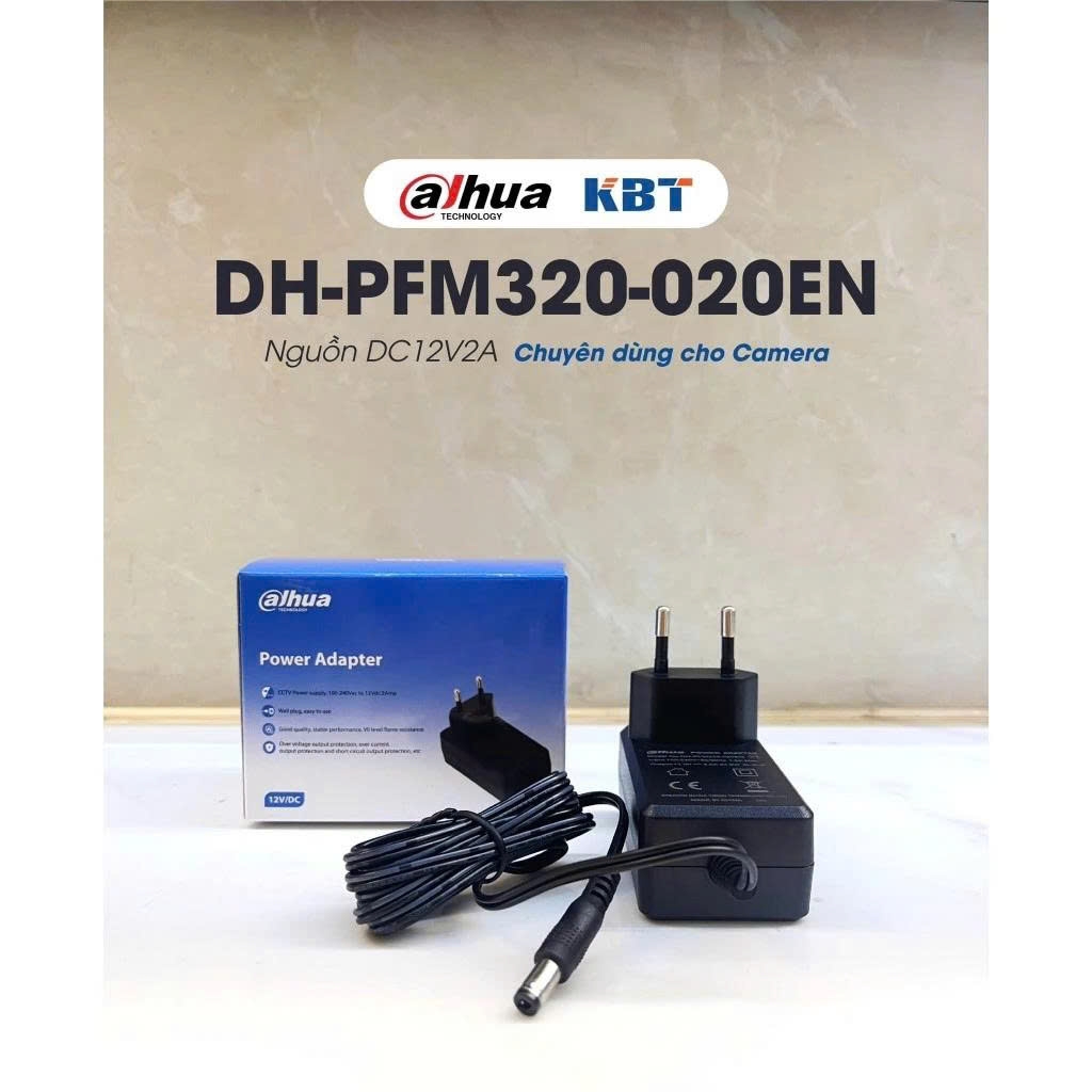 Nguồn 12V-2A Dahua DH-PFM320-020EN, Nguồn 12V2A chuyên dụng camera, Adapter Camera CCTVA