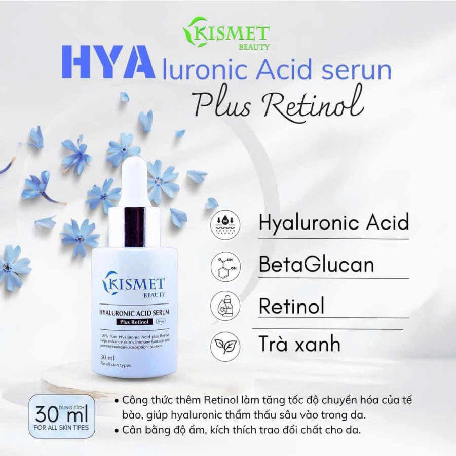 Serum HA Kismet Hyaluronic acid Sodium – Siêu dưỡng ẩm phục hồi da