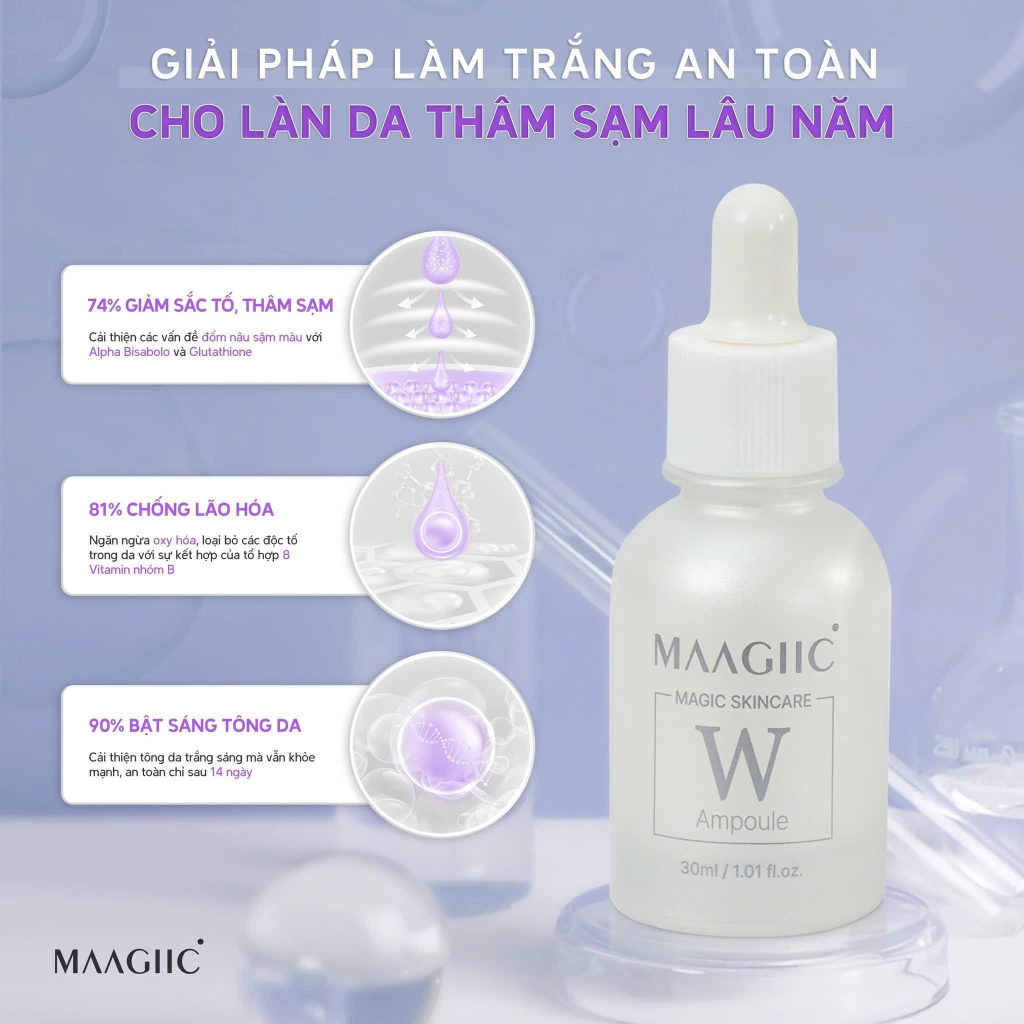 Serum dưỡng trắng Maagiic Magic Skincare W Ampoule 30ml - Sáng da