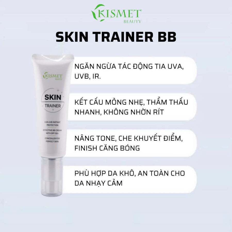 Kem nền chống nắng Kismet BB  Skin Trainer SPF 50+++ 50ml