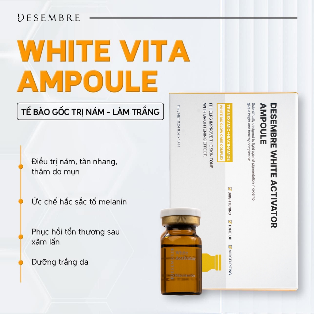 Tế bào gốc cho da thâm nám, trắng da W+ Desembre