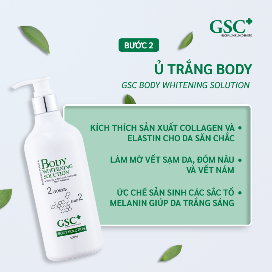Kem Ủ Trắng Toàn Thân GSC+ Body Whitening Solution 500ml