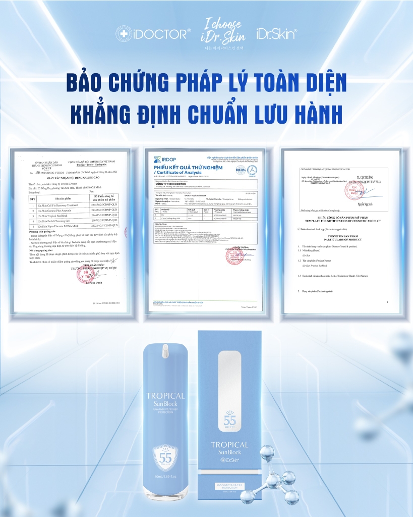 Kem chống nắng iDr. Skin Tropical Sunblock SPF60 PA+++