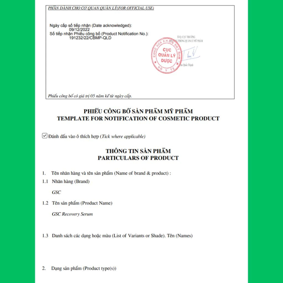 Tinh chất phục hồi da GSC 12ml