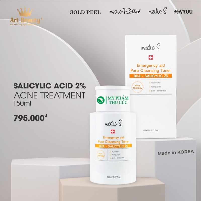 BHA Salicylic 2% Medic S  Emergency aid Pore Cleansing Toner 150ml
