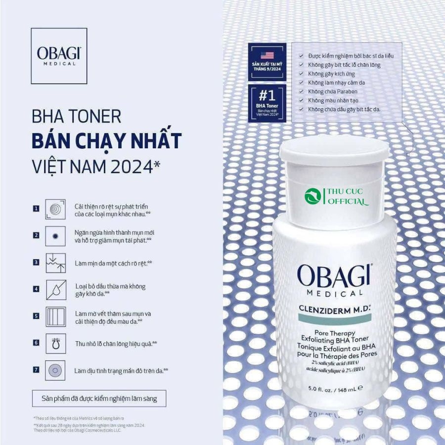 [ MẪU MỚI 2025 ] BHA Obagi Clenziderm MD Pore Therapy giảm Mụn - Sạch sâu