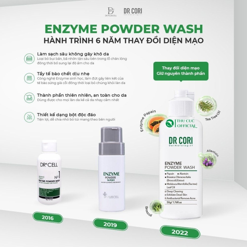 Bột rửa mặt DR PLUSCELL - Dr Cori Enzyme Powder Wash