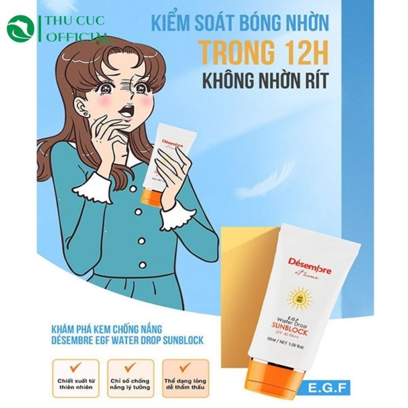 Kem chống nắng Desembre EGF Water Drop Sunblock SPF 40 PA++