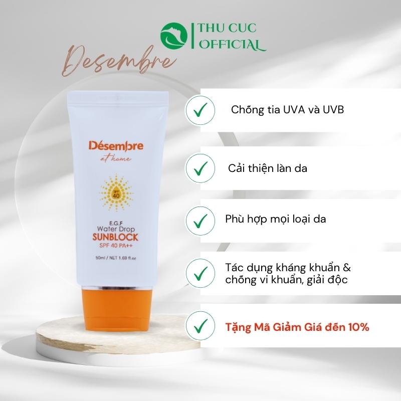 Kem chống nắng Desembre EGF Water Drop Sunblock SPF 40 PA++